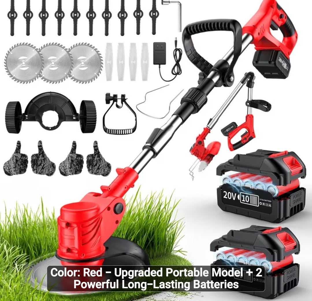 Portable cordless electric lawnmower 3-in-1